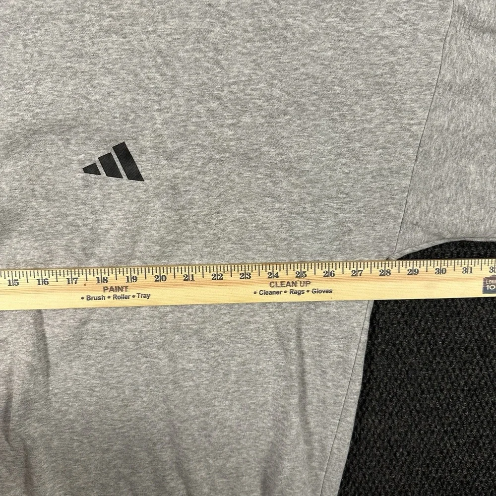 Adidas Three Stripes Sweatshirt Men's XL Gray Crewneck Sleeve Graphic Logo